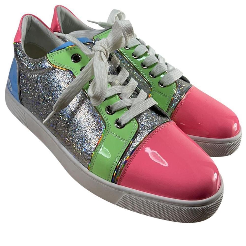WOMEN'S Fun Vieira colorblock glitter pastel lace up sneakers E120